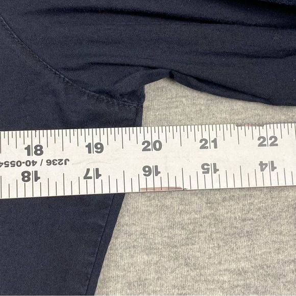 Lucky Brand Womens Black Collared Notch Neck Poet Sleeves Ruffled Button Down L - Picture 6 of 12